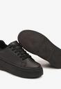 Czarne Casualowe Sneakersy na Grubej Podeszwie Tiadonia