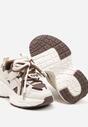 Beżowo-Brązowe Buty Sportowe Sneakersy ze Sznurowaniami Testavie