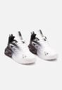 Biało-Czarne Płaskie Sznurowane Buty Sportowe Sneakersy Risanni