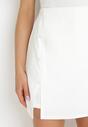 Białe Klasyczne Spódnico-Szorty z Wysokim Stanem Ozdobione Guzikami Iriss