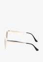 Jasnobeżowe Okulary Przeciwsłoneczne z Oprawkami Typu Kocie Oko i Filtrem UV Istalea