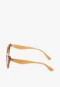 Ciemnobeżowe Okulary Przeciwsłoneczne Typu Kocie Oko z Filtrem UV Gonallea