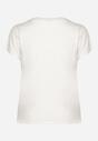 Biały T-shirt z Bawełny Wykończony Cyrkoniami Krissianne