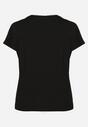 Czarny T-shirt z Bawełny Wykończony Cyrkoniami Krissianne