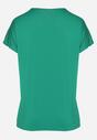 Zielony T-shirt z Bawełny Wykończony Cyrkoniami Krissianne