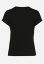 Czarny Klasyczny Bawełniany T-shirt Ozdobiony Cyrkoniami Christara