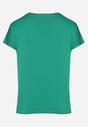 Zielony Klasyczny Bawełniany T-shirt Ozdobiony Cyrkoniami Christara