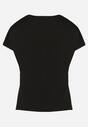 Czarny Klasyczny Bawełniany T-shirt z Nadrukiem Wiloa