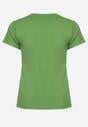 Zielony T-shirt z Krótkim Rękawem i Ozdobnym Nadrukiem Testolene