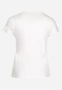 Biały T-shirt z Krótkim Rękawem i Ozdobnym Nadrukiem Testolene
