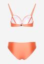 Pomarańczowe Dwuczęściowe Bikini Biustonosz z Aplikacją Majtki Typu Figi Vikrria