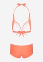 Pomarańczowe Bikini z Ozdobnymi Marszczeniami i Usztywnianą Górą Ireviana