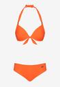 Pomarańczowe Bikini Dwuczęściowe Stanik Wiązany na Szyi Majtki Typu Figi Uvadia