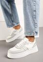 Biało-Szare Klasyczne Sneakersy Vices na Grubej Podeszwie Torira