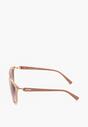 Różowe Okulary Przeciwsłoneczne z Okrągłymi Oprawkami i Filtrem UV Unetta