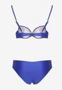 Niebieskie  Dwuczęściowe Bikini Biustonosz z Aplikacją Majtki Typu Figi Vikrria