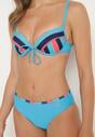 Niebieskie Bikini 2-Częściowe Biustonosz z Usztywnionymi Miseczkami Wiązany Majtki Figi Vikilissa