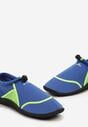 Niebiesko-Zielone Siateczkowe Wsuwane Buty Sportowe z Elastyczną Cholewką do Sportów Wodnych Nelinda