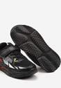 Czarne Płaskie Buty Sportowe Sneakersy ze Skórzaną Wkładką Zapinane na Rzep Tianas