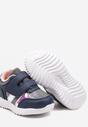 Granatowe Buty Sportowe Zapinane na Rzep Timami
