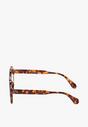 Jasnobrązowe Okulary Przeciwsłoneczne z Prostokątnymi Oprawkami Tinallas