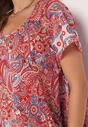 Czerwono-Niebieska Wiskozowa Sukienka o Rozkloszowanym Kroju w Stylu Boho Melnea