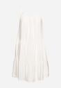 Biała Bawełniana Sukienka o Rozkloszowanym Kroju na Ramiączkach Seslifea