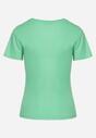 Zielony Bawełniany T-shirt z Nadrukiem w Kształcie Serc Gennea