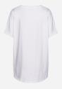 Biały Bawełniany T-shirt z Metalicznym Napisem Fronea