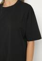 Czarny Bawełniany T-shirt Koszulka z Krótkim Rękawem Bevima