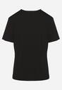 Czarny Bawełniany T-shirt Ozdobiony Cyrkoniami Jolinea