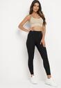 Czarne Legginsy z Wysokim Stanem Parefia