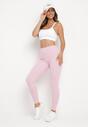 Jasnofioletowe Legginsy z Wysokim Stanem Parefia