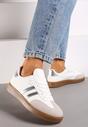Biało-Srebrne Sportowe Sneakersy z Wiązaniem Jrefia