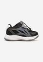 Czarne Buty Sportowe Sneakersy na Płaskiej Podeszwie ze Skórzaną Wkładką i Perforacją Amelba