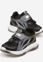 Czarne Buty Sportowe Sneakersy na Płaskiej Podeszwie ze Skórzaną Wkładką i Perforacją Amelba
