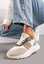 Beżowe Sneakersy na Grubej Podeszwie Benara