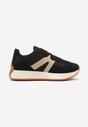 Czarne Płaskie Sneakersy z Geometrycznym Wzorem Nawla