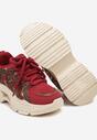Bordowe Brokatowe Sneakersy na Grubej Podeszwie Wlanna