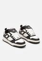 Czarno-Białe Płaskie Sznurowane Sneakersy Ozdobione Tłoczeniami Vlirina