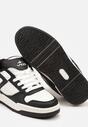 Czarno-Białe Płaskie Sznurowane Sneakersy Ozdobione Tłoczeniami Vlirina