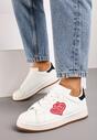 Białe Sneakersy z Naszywką z Serduszkami Musitala