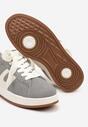 Szare Płaskie Sneakersy z Geometrycznym Zdobieniem Armeria