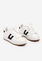 Biało-Czarne Płaskie Sneakersy z Geometrycznym Zdobieniem Armeria