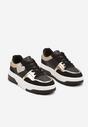 Czarne Sneakersy z Brokatowym Serduszkiem Asitalla