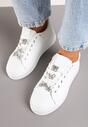 Białe Płaskie Sneakersy z Metalicznymi Aplikacjami 3D Mivita