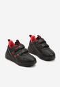 Czarno-Czerwone Buty Sportowe Sneakersy na Płaskiej Podeszwie Ozdobione Paskami Naviora