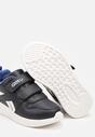 Niebieskie Płaskie Buty Sportowe Sneakersy z Ozdobnymi Paskami na Rzepy Elinaya
