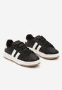 Czarne Płaskie Sneakersy z Kontrastowymi Paskami Navisana