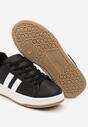 Czarne Płaskie Sneakersy z Kontrastowymi Paskami Navisana